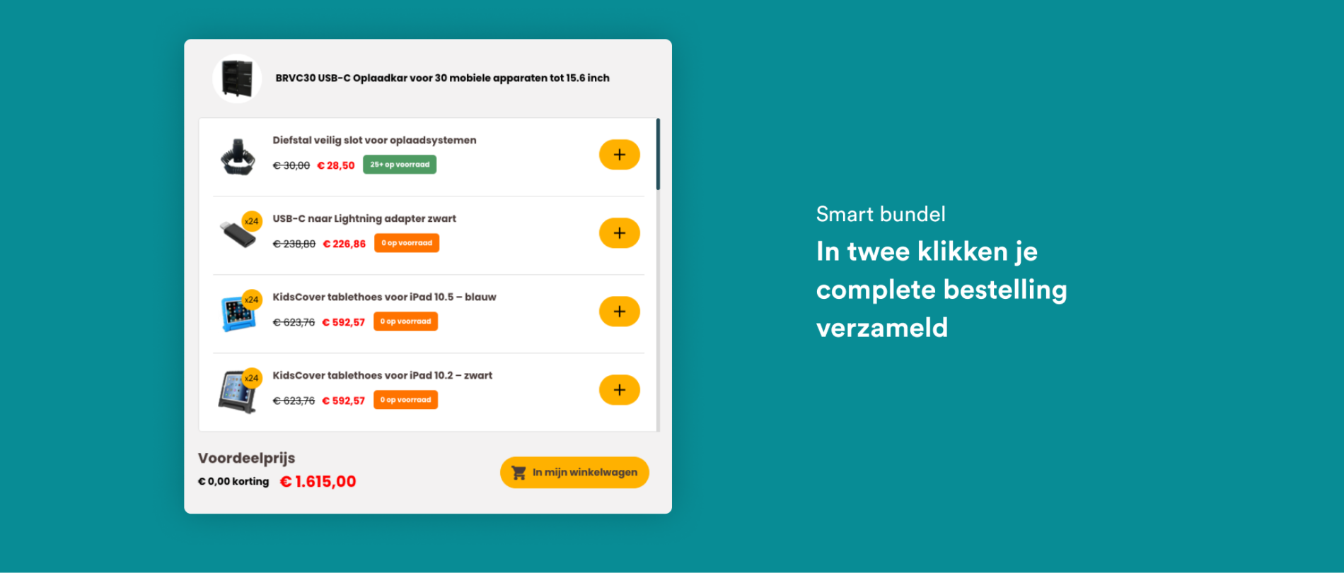 Smart bundel. In twee klikken je complete bestelling verzameld.