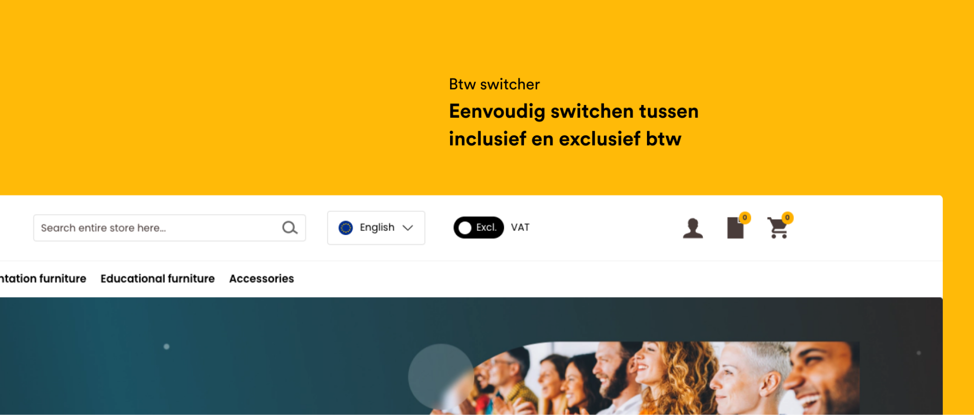 Btw switcher. Eenvoudig switchen tussen inclusief en exclusief btw.