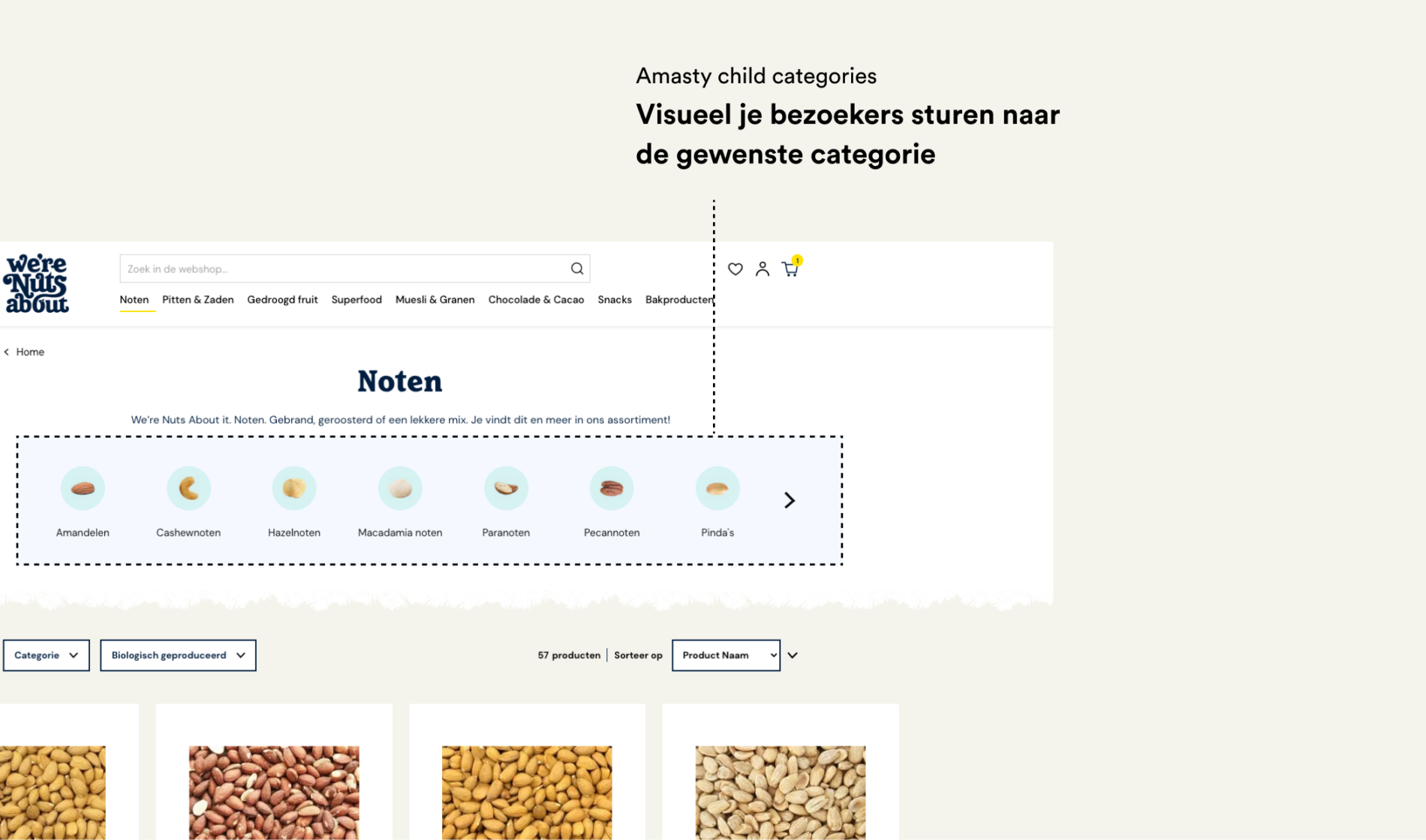 Amasty child categories. Visueel je bezoeker sturen naar de gewenste categorie.