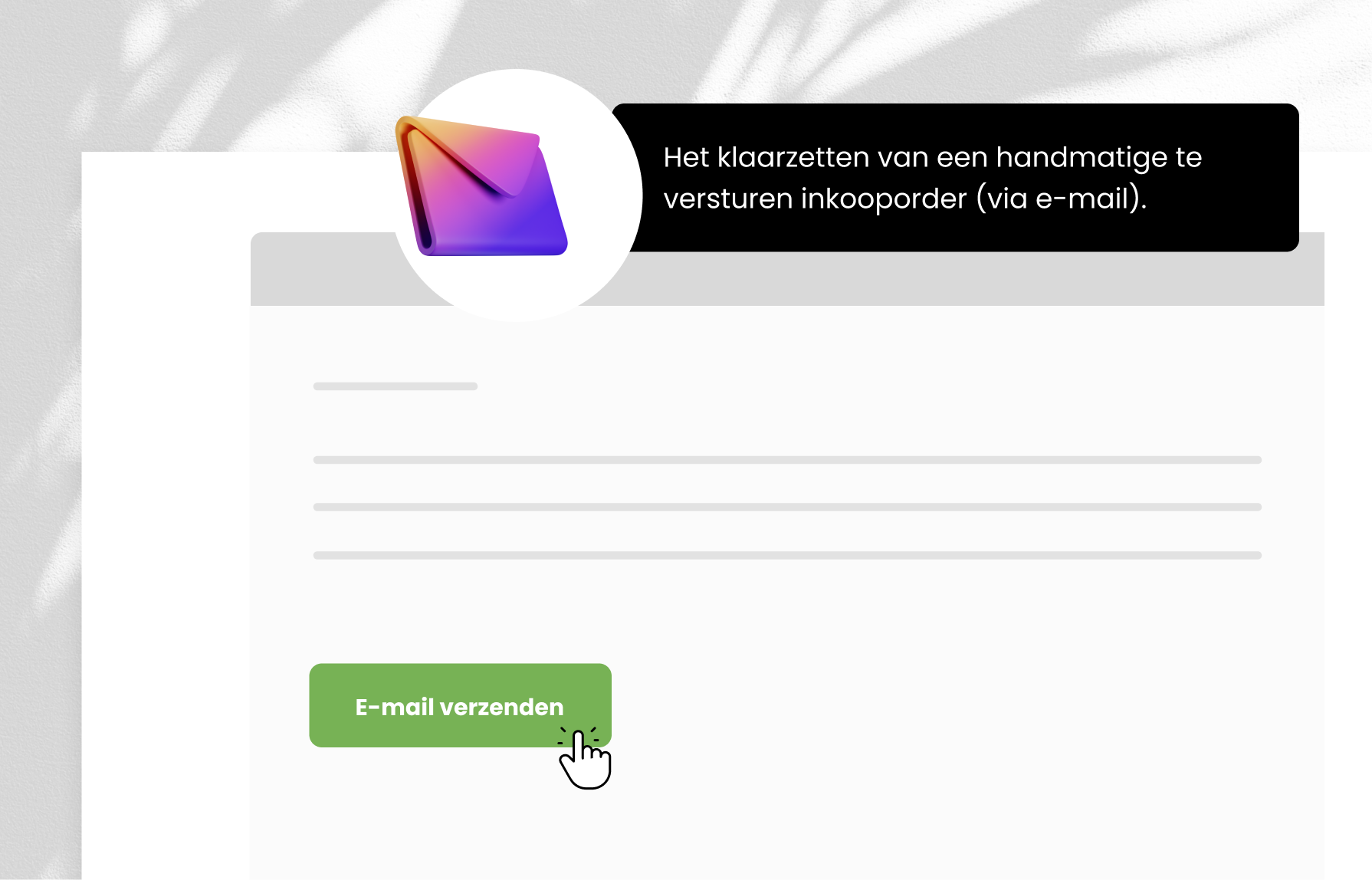 Het klaarzetten van een handmatige te versturen inkooporder (via e-mail).