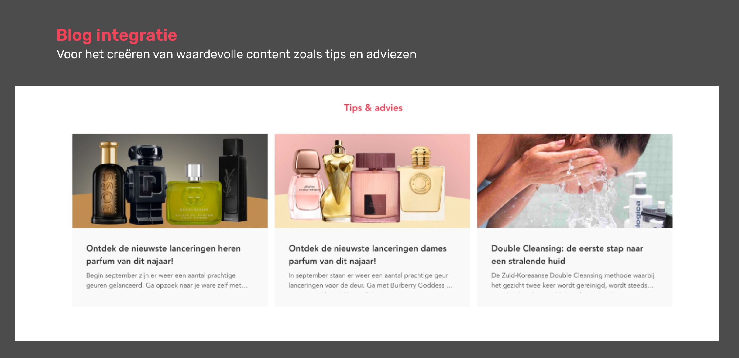 Blog integratie: Voor het creëren van waardevolle content zoals tips en adviezen