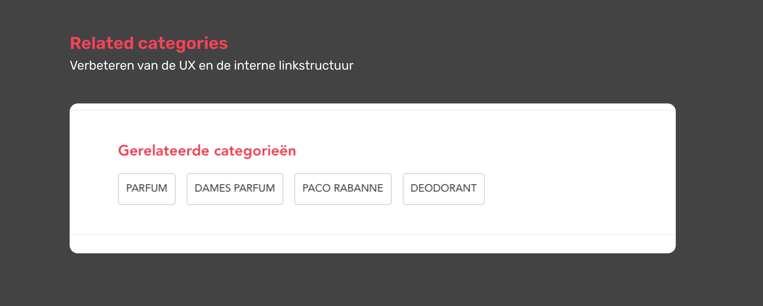 Related categories: Verbeteren van de UX en de interne linkstructuur